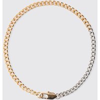 Mens Two Tone Metal Chain Bracelet In Gold - ONE SIZE, Gold von boohooman