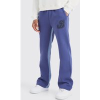 Mens Jogginghose mit B-Detail - Blau - M, Blau von boohooman