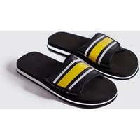 Velcro Strap Colour Block Slider - Gelb - 40, Gelb von boohooman