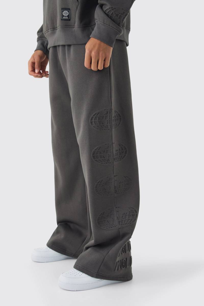 Jogginghose mit weitem Bein - Grau - XL, Grau von boohooman