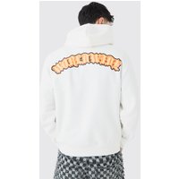 Mens Worldwide Back Print Hoodie - Weiß - XS, Weiß von boohooman