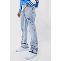 Zerrissene Slim-Fit Jeans - Blau - 28R, Blau von boohooman