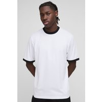 Mesh Ringer T-Shirt - Weiß - XS, Weiß Mesh Ringer T-Shirt - Weiß - XS, Weiß von boohooman