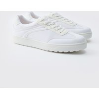 Mesh-Sneaker mit Kontrast-Einsatz - Weiß - 42, Weiß Mesh-Sneaker mit Kontrast-Einsatz - Weiß - 42, Weiß von boohooman