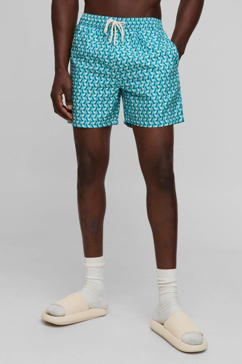 Mittellange Badehose mit Print - Petrol - XS, Petrol von boohooman