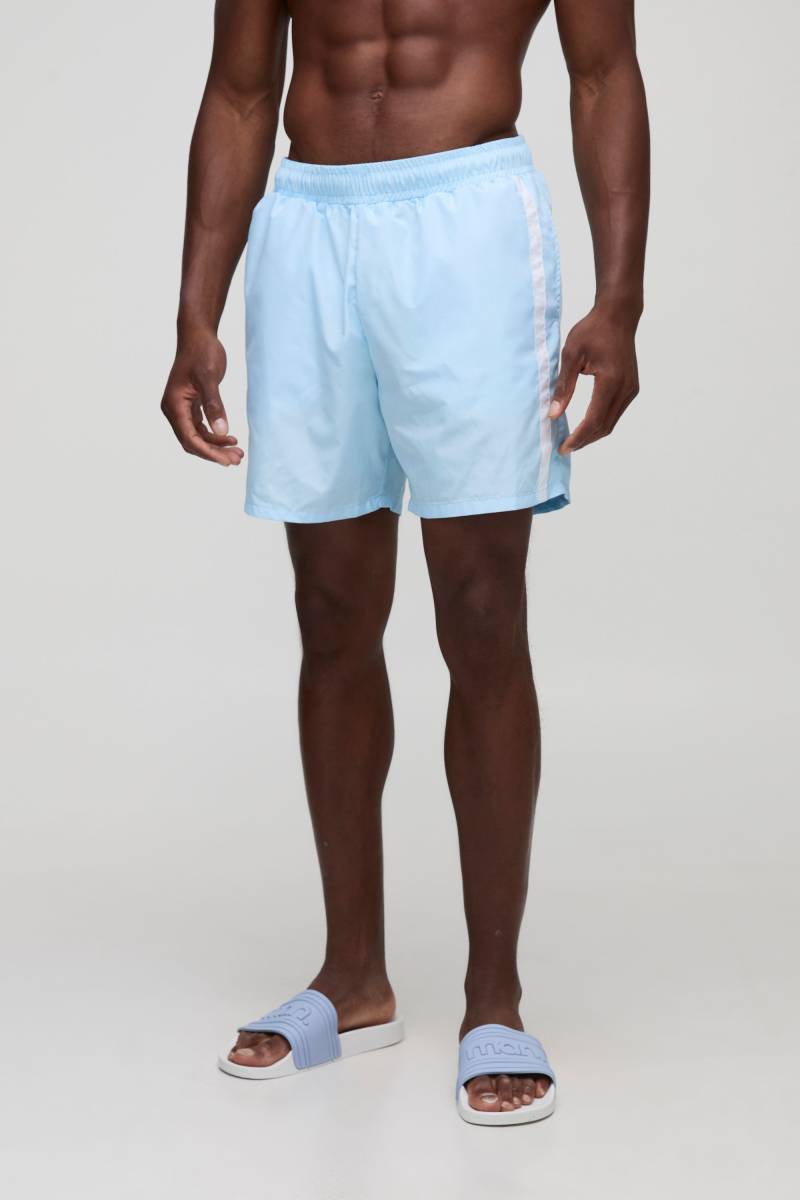 Mittellange Badehose - Blau - XS, Blau Mittellange Badehose - Blau - XS, Blau von boohooman