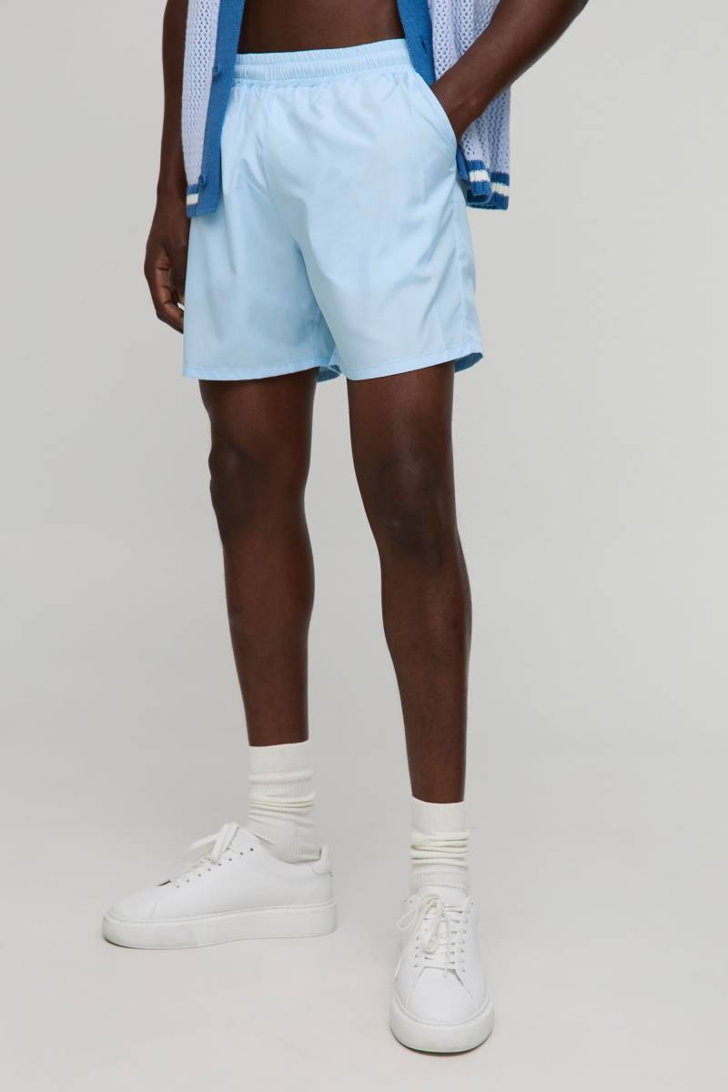 Mittellange Badehose - Blau - XS, Blau von boohooman