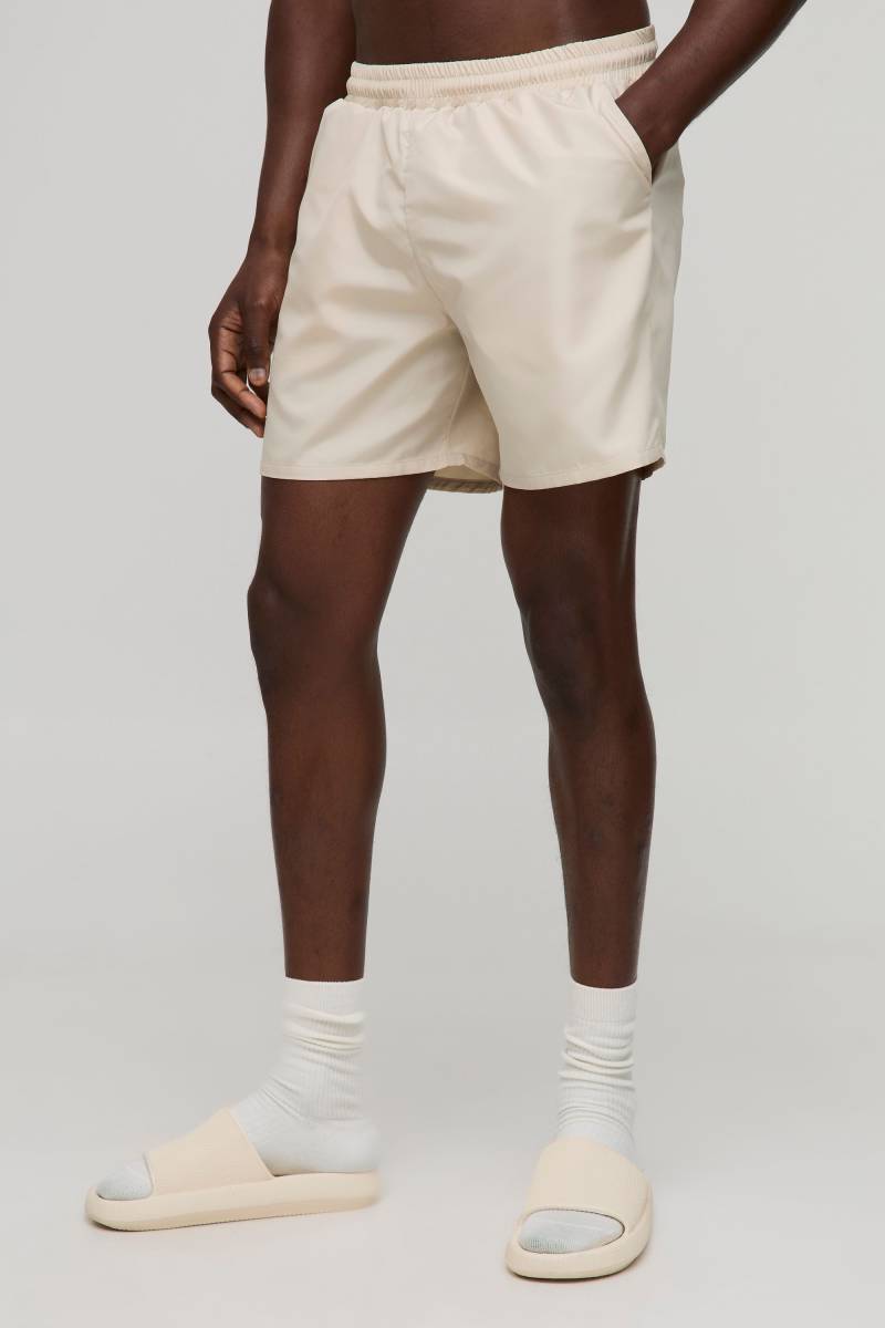 Mittellange Badehose - Ecru - XS, Ecru von boohooman