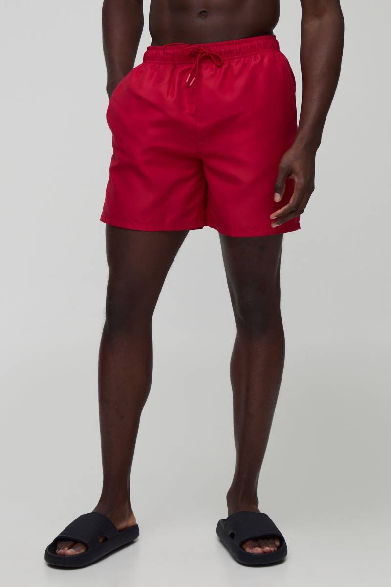 Mittellange Badehose - Rot - XL, Rot Mittellange Badehose - Rot - XL, Rot von boohooman
