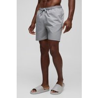 Mittellange Badehose in Grau - S, Grau Mittellange Badehose in Grau - S, Grau von boohooman