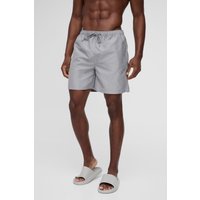 Mittellange Badehose in Grau von boohooman