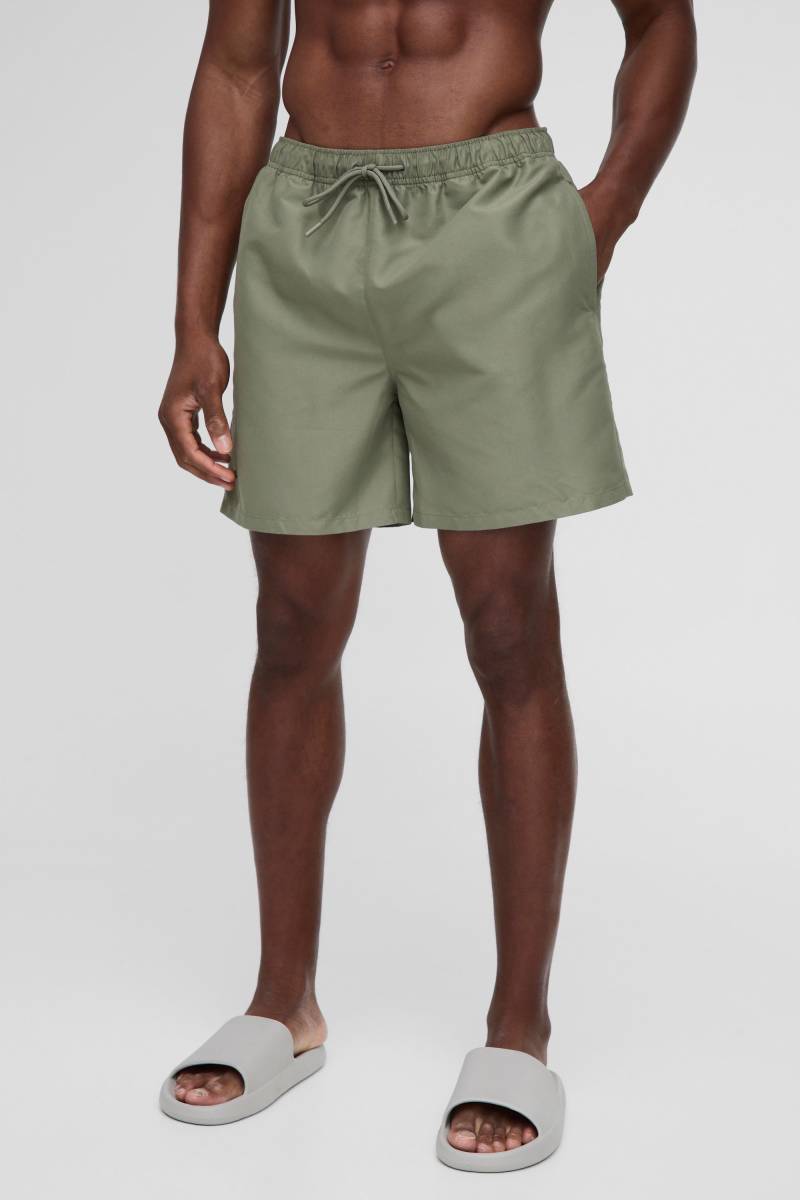 Mittellange Badehose in Khaki - XS, Khaki Mittellange Badehose in Khaki - XS, Khaki von boohooman