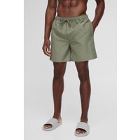 Mittellange Badehose in Khaki von boohooman