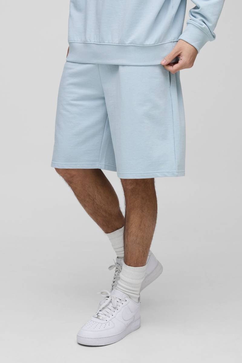 Mittellange Oversize Basic Shorts - Blau - L, Blau Mittellange Oversize Basic Shorts - Blau - L, Blau von boohooman