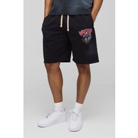 Mittellange Oversize Shorts mit Rissen - Schwarz - S, Schwarz von boohooman