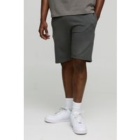 Mittellange Slim-Fit Basic Shorts - Grau - XS, Grau von boohooman
