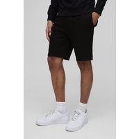 Mittellange Slim-Fit Basic Shorts - Schwarz - XS, Schwarz Mittellange Slim-Fit Basic Shorts - Schwarz - XS, Schwarz von boohooman