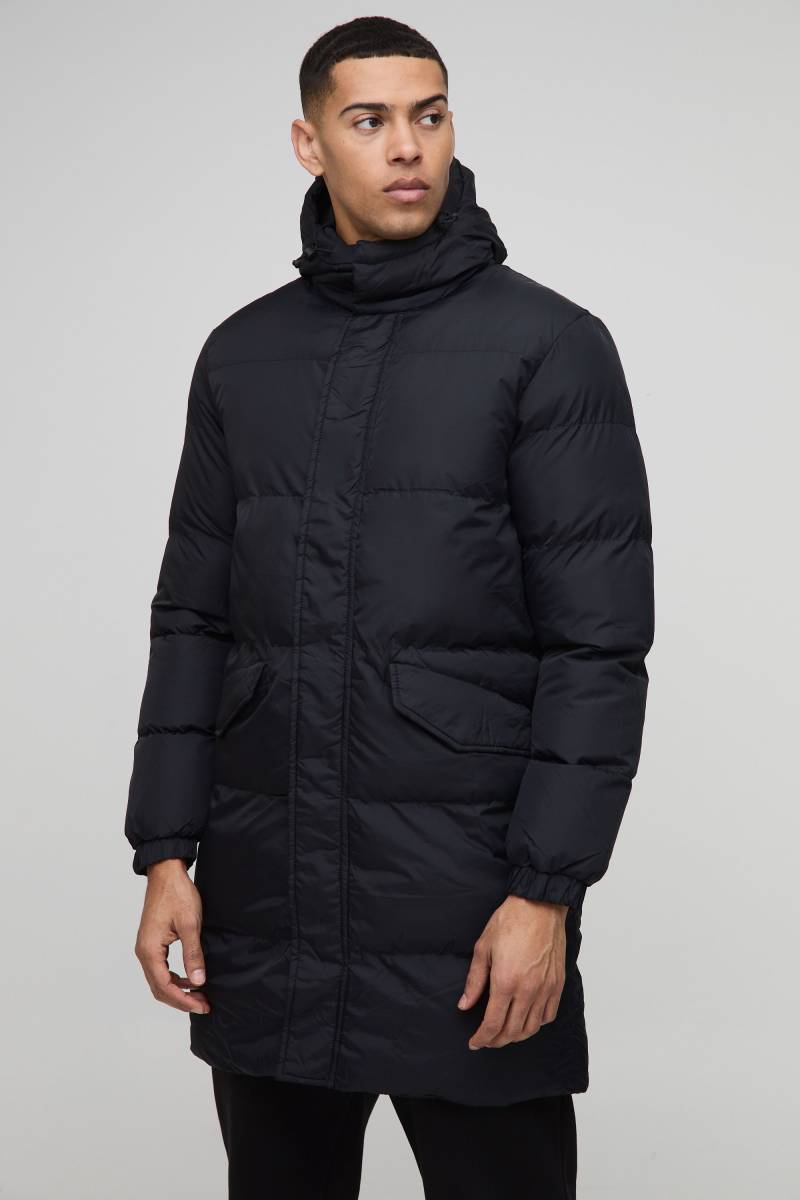 Mittellange Steppjacke - Schwarz - XS, Schwarz von boohooman