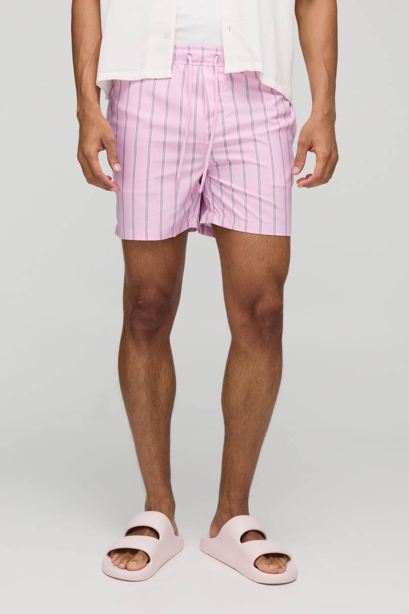 Mittellange gestreifte Badehose - Rosa - XS, Rosa Mittellange gestreifte Badehose - Rosa - XS, Rosa von boohooman