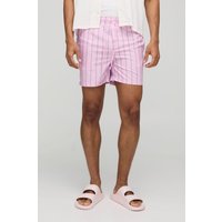 Mittellange gestreifte Badehose von boohooman