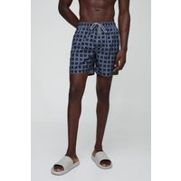 Mittellange karierte Badehose von boohooman