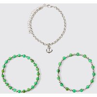 Anker-Armband mit Anhängern - Silber - ONE SIZE, Silber von boohooman