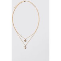 Multi Preppy Charm Layered Necklace - Gold - ONE SIZE, Gold von boohooman