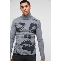 Muscle-Fit Strickpullover - Grau - M, Grau Muscle-Fit Strickpullover - Grau - M, Grau von boohooman