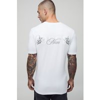Schwarzes Official Man T-Shirt mit Engel-Print - Weiß - XS, Weiß von boohooman