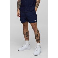 Nylon Colorblock Boxershorts mit elastischem Bund - Blau - L, Blau von boohooman