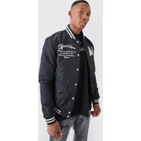 Nylon-Jacke mit Aufnähern - Schwarz - XS, Schwarz Nylon-Jacke mit Aufnähern - Schwarz - XS, Schwarz von boohooman