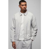 Nylon Overshirt mit Taschen-Detail - Grau - S, Grau von boohooman