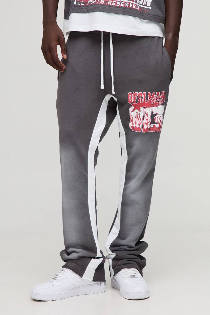 Official Man Schlag-Jogginghose - Grau - S, Grau von boohooman
