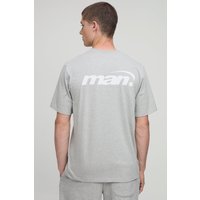 T-Shirt mit Official Man Print - Grau - M, Grau T-Shirt mit Official Man Print - Grau - M, Grau von boohooman