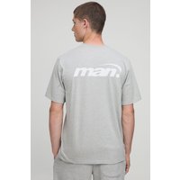 T-Shirt mit Official Man Print - Grau - XS, Grau T-Shirt mit Official Man Print - Grau - XS, Grau von boohooman