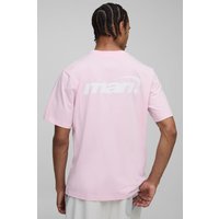 T-Shirt mit Official Man Print - Rosa - XS, Rosa T-Shirt mit Official Man Print - Rosa - XS, Rosa von boohooman