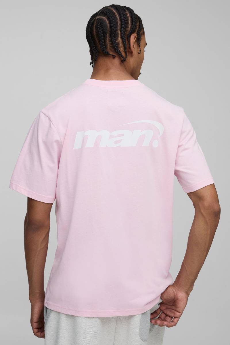 T-Shirt mit Official Man Print - Rosa - XS, Rosa T-Shirt mit Official Man Print - Rosa - XS, Rosa von boohooman