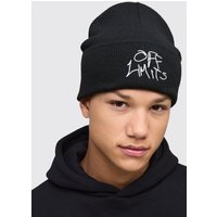 Beanie mit Off Limited Schriftzug - Schwarz - ONE SIZE, Schwarz von boohooman