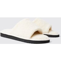 Offene Velour-Hausschuhe von boohooman