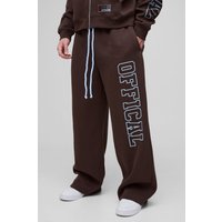 Official Jogginghose mit weitem Bein - Braun - S, Braun von boohooman