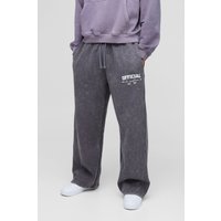 Official Jogginghose mit weitem Bein - Grau - L, Grau von boohooman