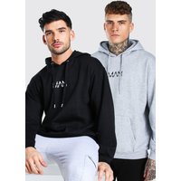 Original MAN Oversized-Hoodie, 2er-Pack - Mehrfarbig - XL, Mehrfarbig von boohooman