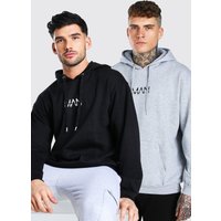Original MAN Oversized-Hoodie, 2er-Pack von boohooman