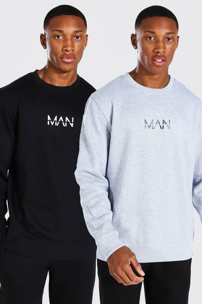 Original MAN Sweatshirt, 2er-Pack von boohooman