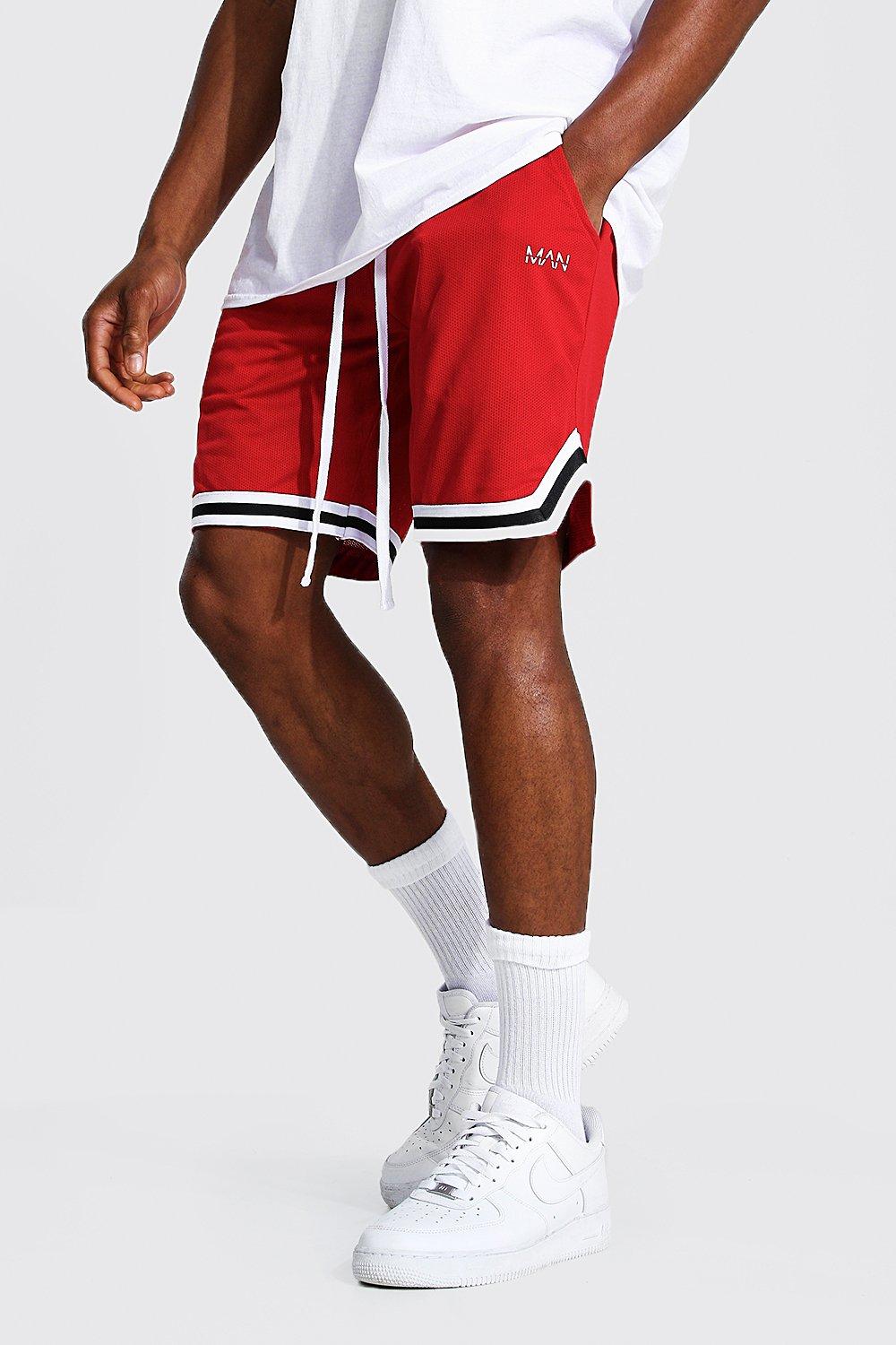 Original Man Mesh Basketball-Shorts - Rot - XL, Rot Original Man Mesh Basketball-Shorts - Rot - XL, Rot von boohooman