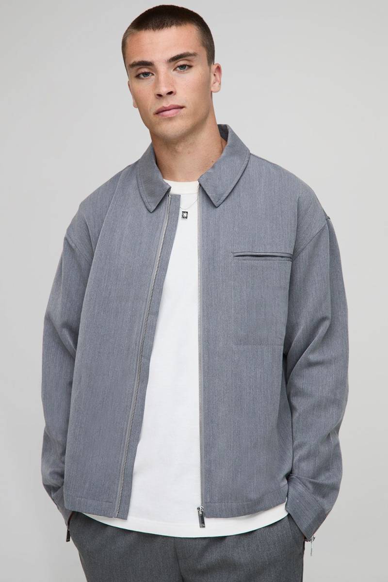 Overshirt mit Reißverschluss und Taschen-Detail von boohooman