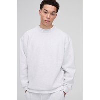 Oversize Basic Rundhals-Sweatshirt - Grau - M, Grau von boohooman