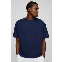 Oversize Basic Rundhals T-Shirt - Blau - XS, Blau von boohooman