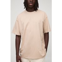 Oversize Basic Rundhals T-Shirt - Braun - XL, Braun von boohooman