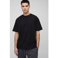 Oversize Basic Rundhals T-Shirt - Schwarz - XL, Schwarz von boohooman